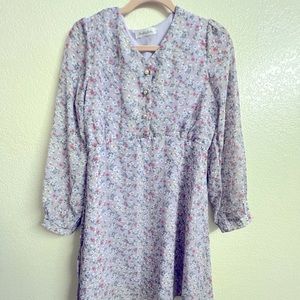 Korean Purple Floral Dress